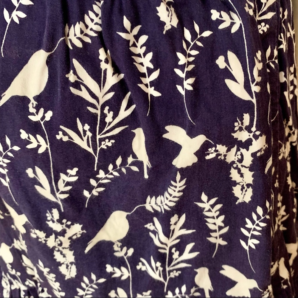 OSCAR DE LA RENTA Girls Cotton Poplin Bird Print Skirt Elastic Waist Ruffle Hem - Picture 4 of 16